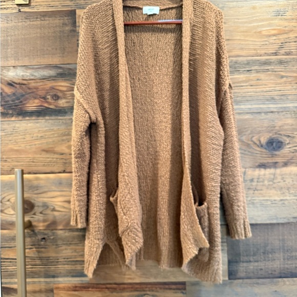 Aerie Brown Cotton Knit Cardigan - Picture 6 of 10